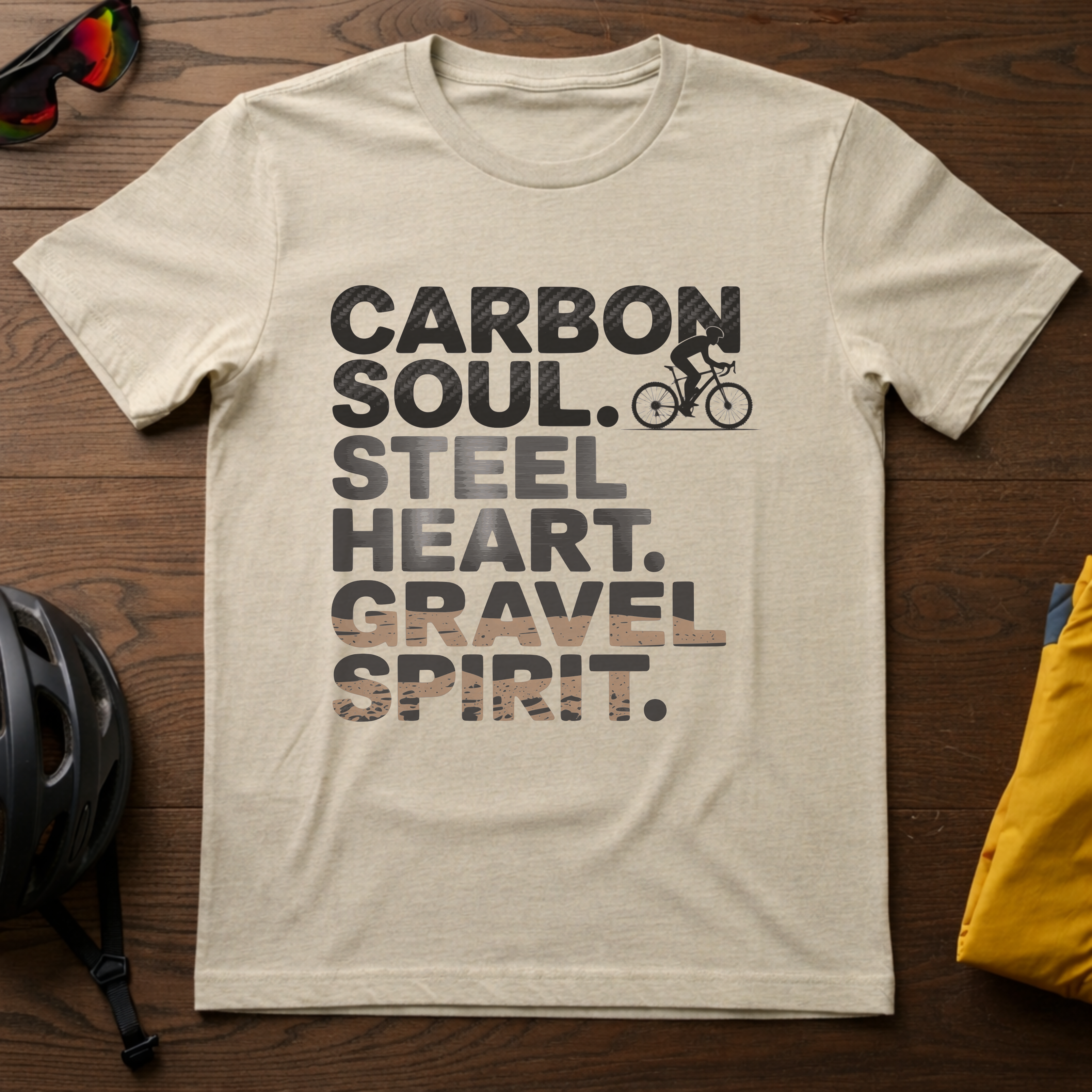 Carbon Soul. Steel Heart. Gravel Spirit. Tee - Chainline Collective