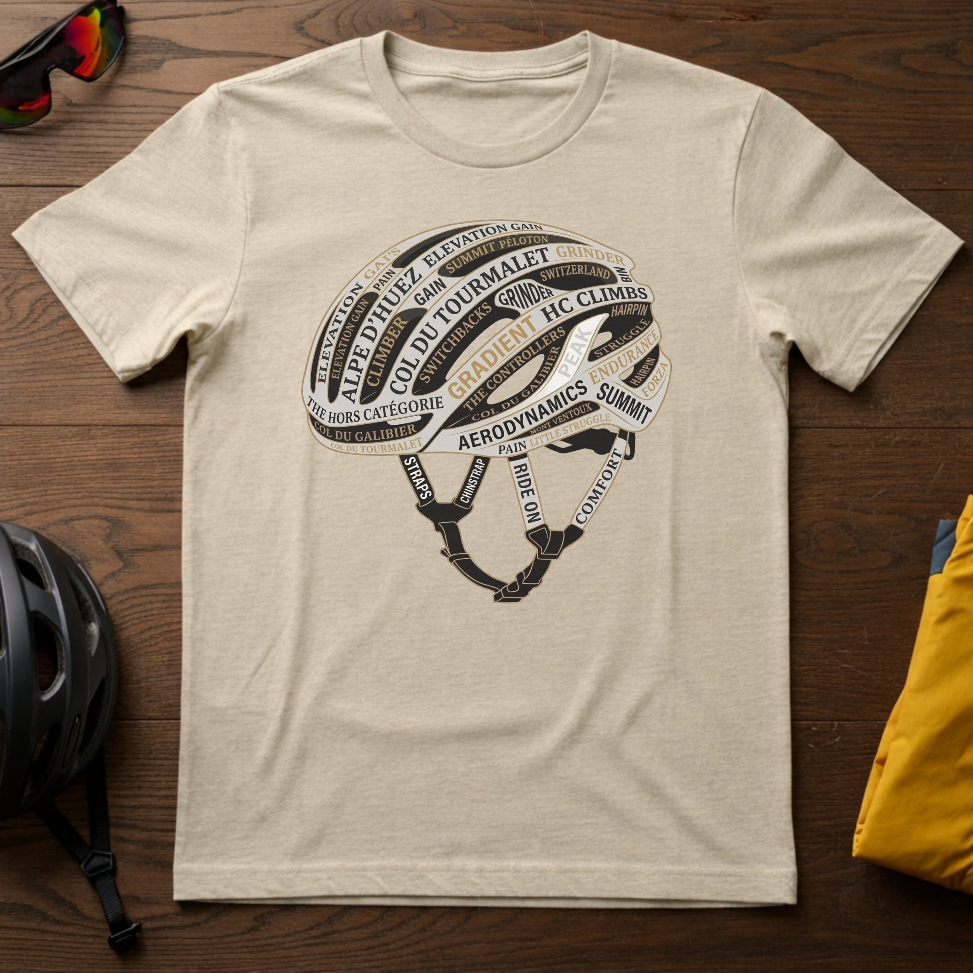 Bike Helmet Typography Tee - Chainline Collective