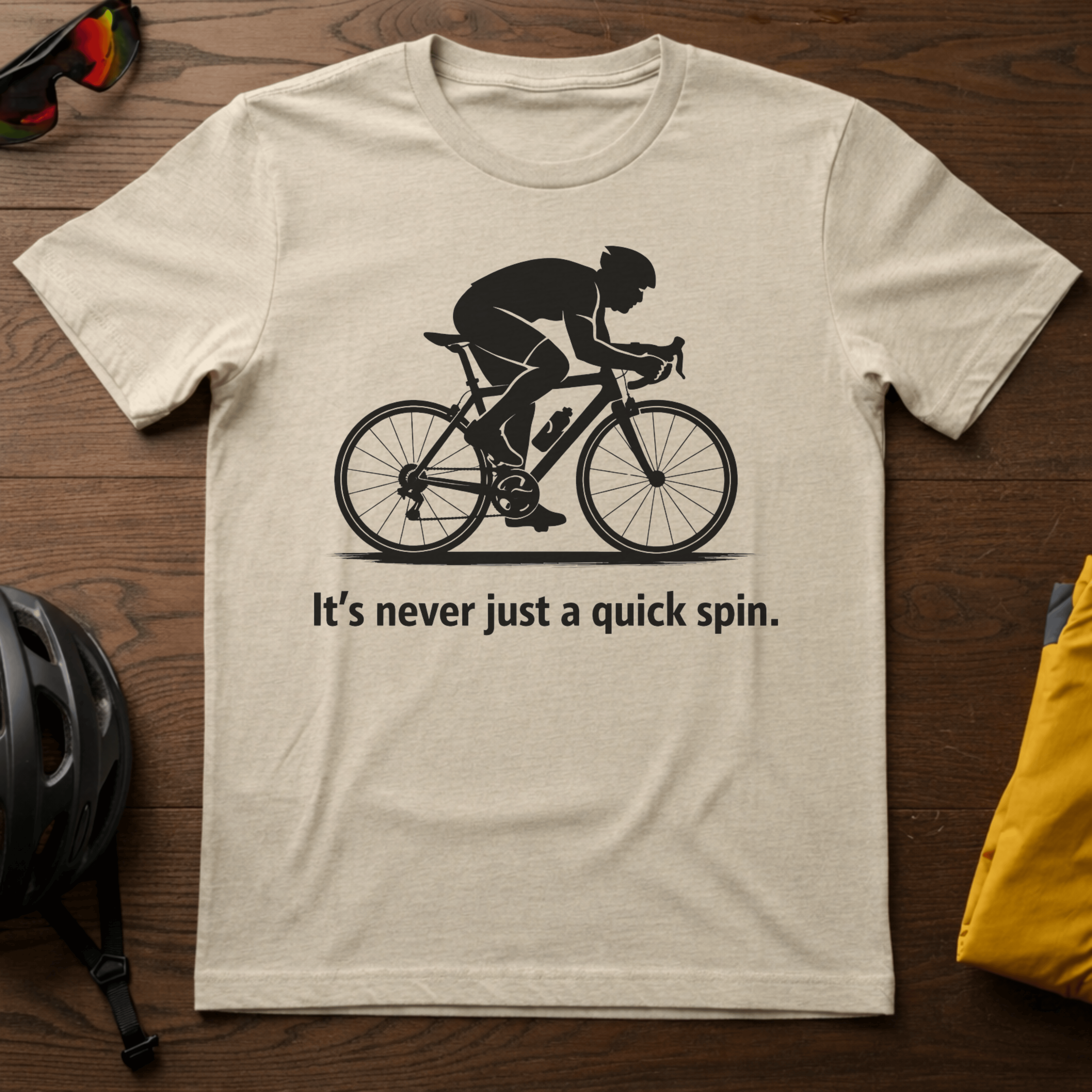 "It's Never Just a Quick Spin" Cyclist Tee - Chainline Collective