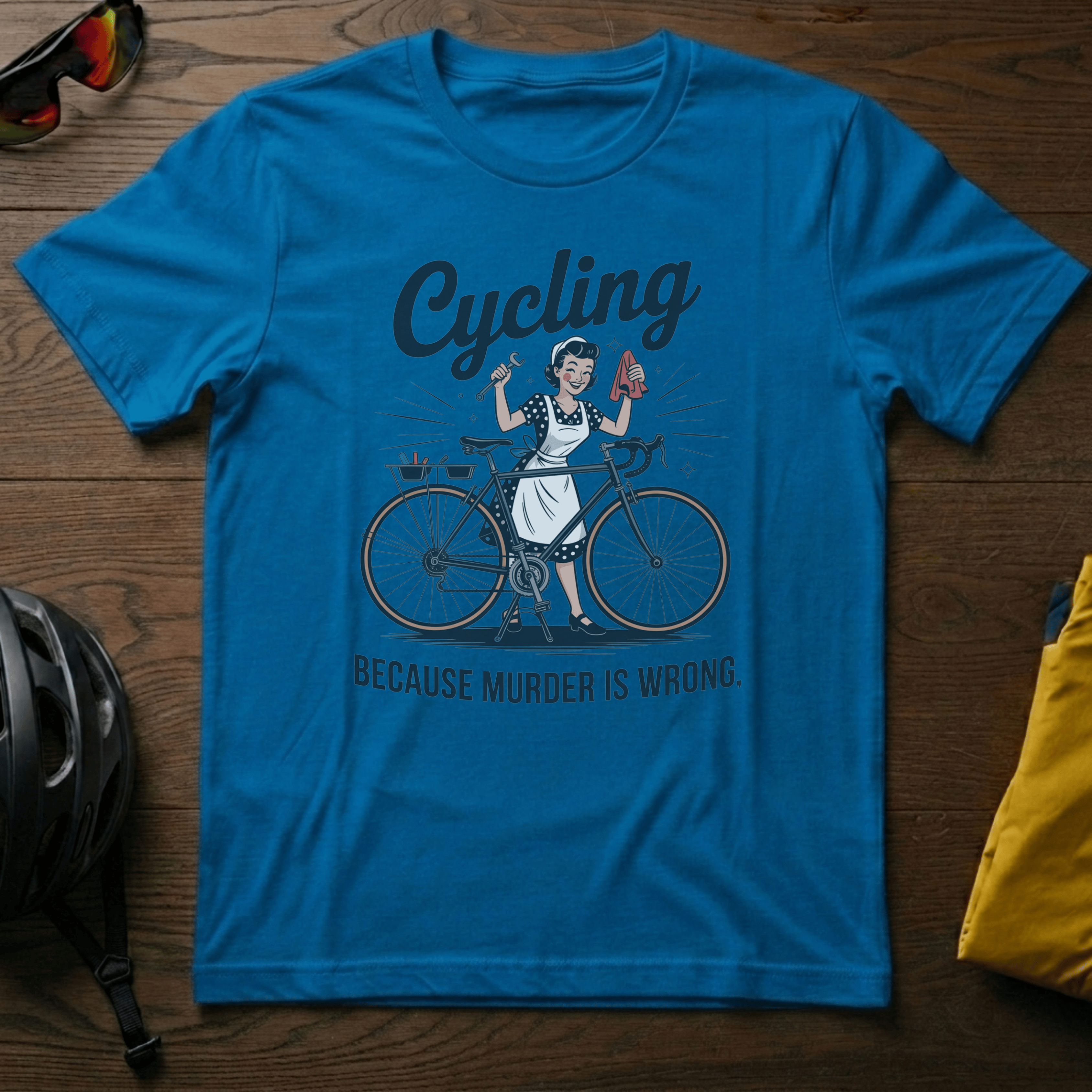 "Cycling--Because Murder is Wrong" Tee - Chainline Collective
