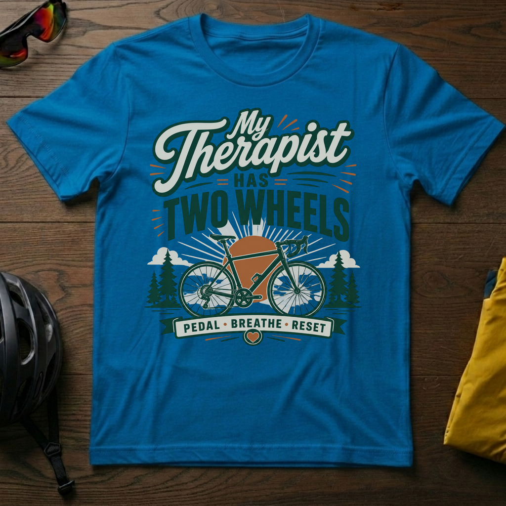 "My Therapist Has Two Wheels" Cyclist Tee - Chainline Collective