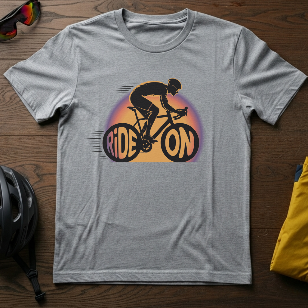 "Ride On" Cyclist Sunset Silhouette - Chainline Collective