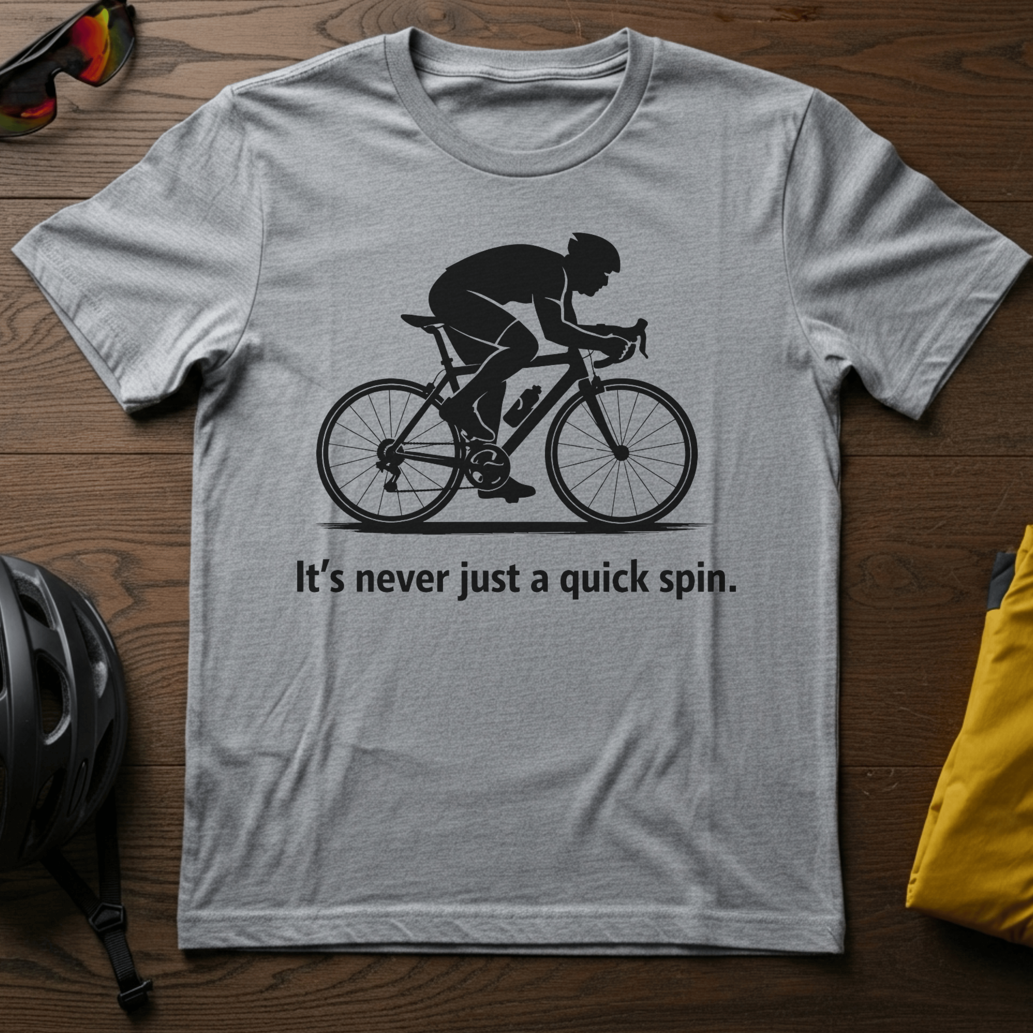"It's Never Just a Quick Spin" Cyclist Tee - Chainline Collective