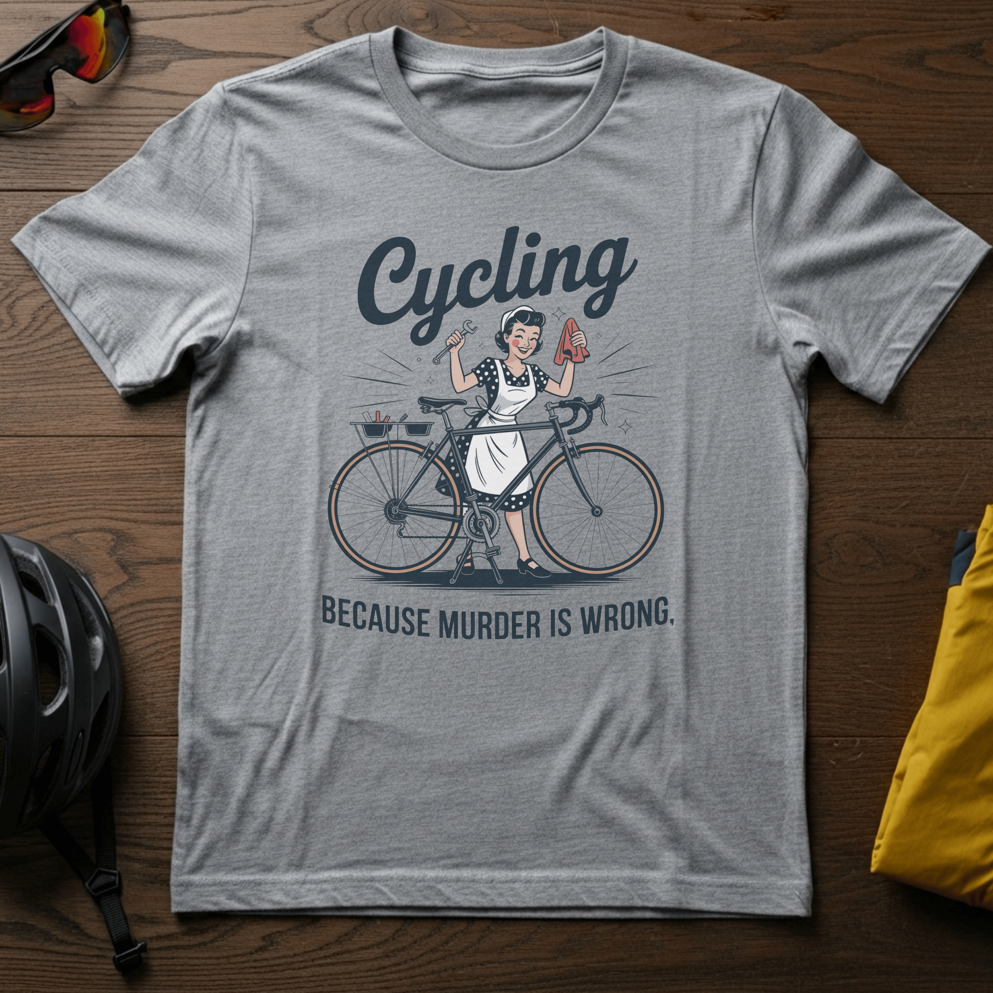 "Cycling--Because Murder is Wrong" Tee - Chainline Collective