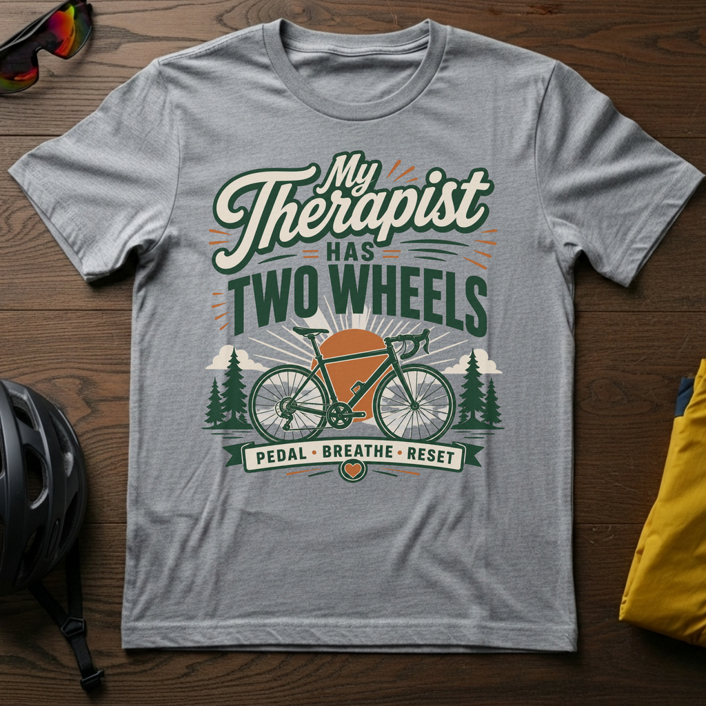 "My Therapist Has Two Wheels" Cyclist Tee - Chainline Collective