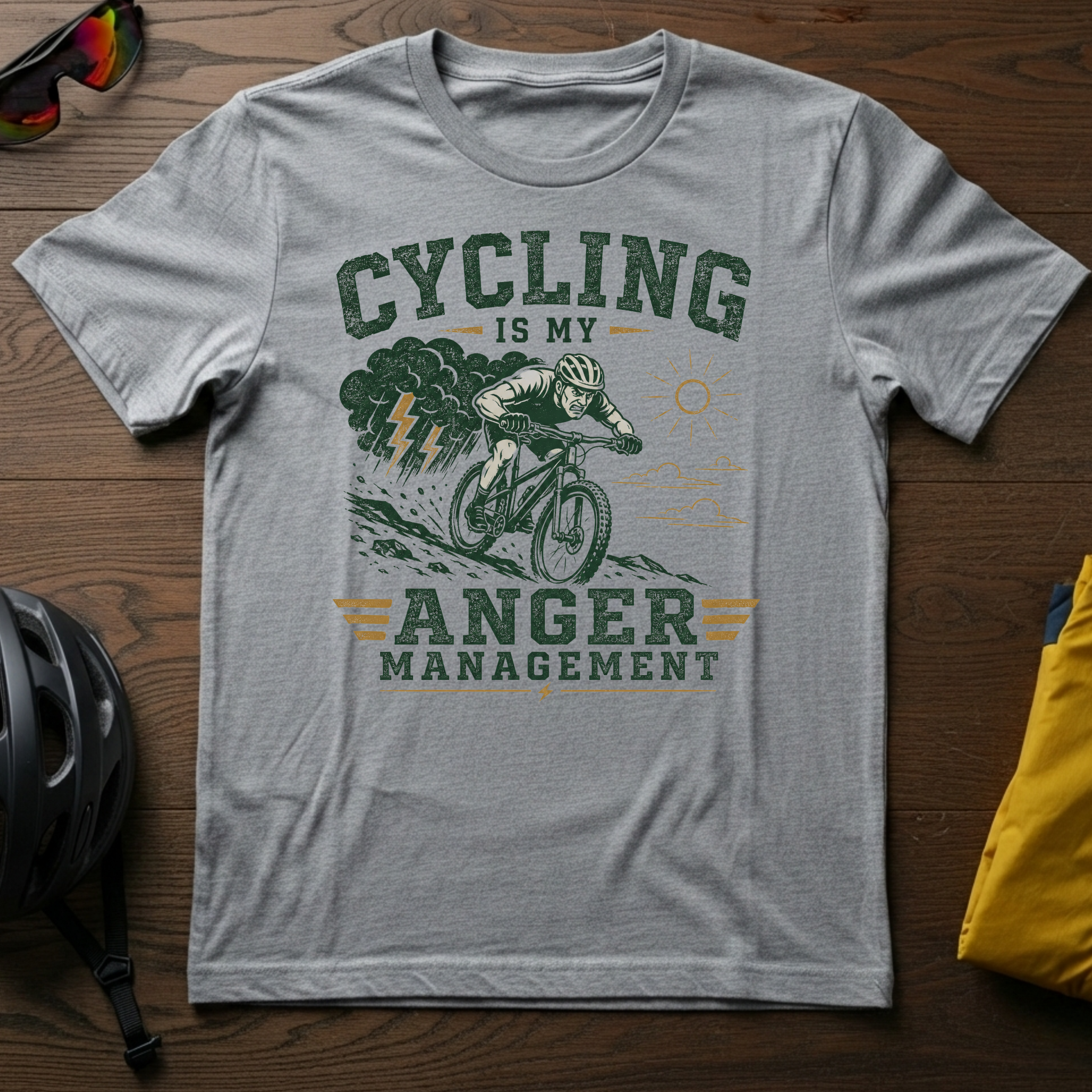 "Cycling Is My Anger Management" Cyclist Tee