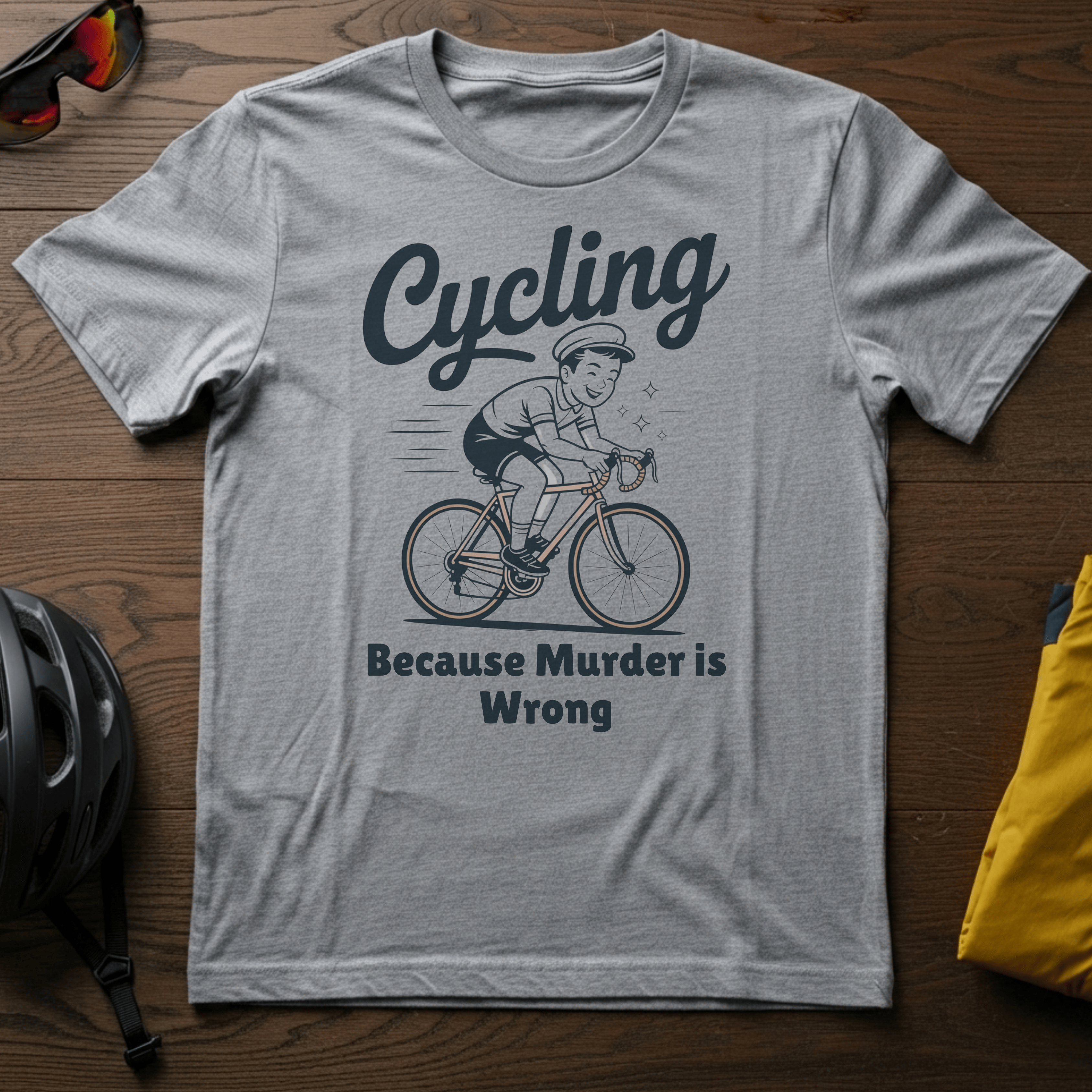 Cycling: Because Murder is Wrong Tee - Chainline Collective