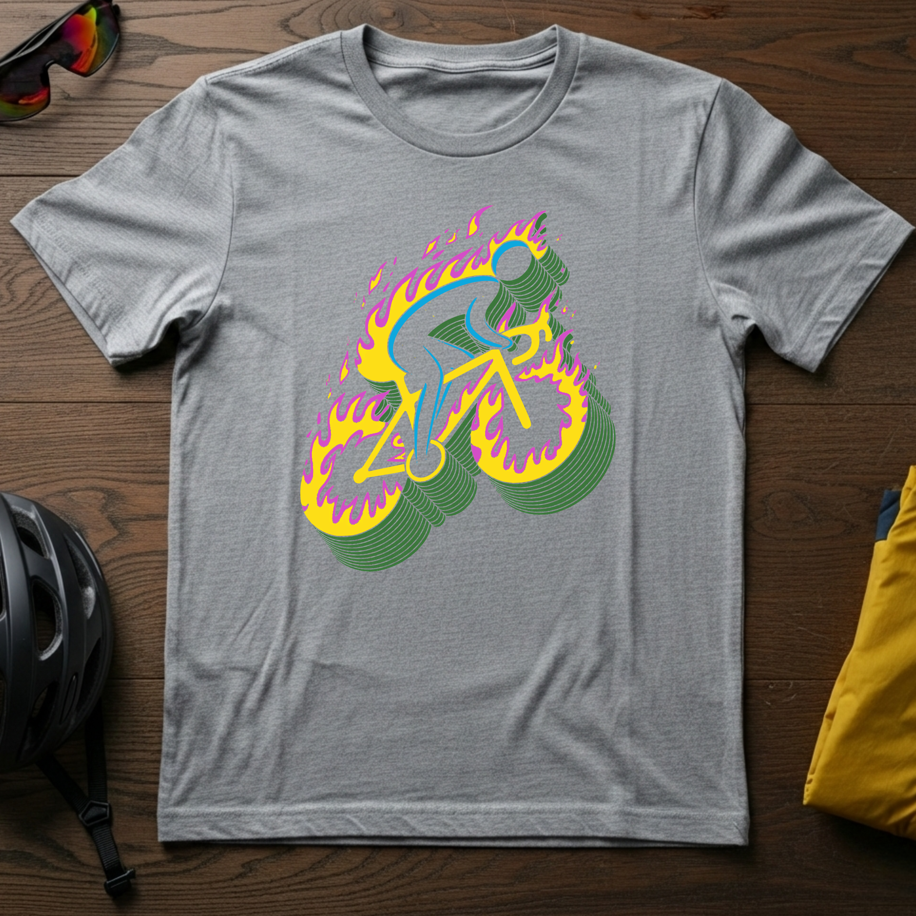 Flaming Bike Tee - Chainline Collective