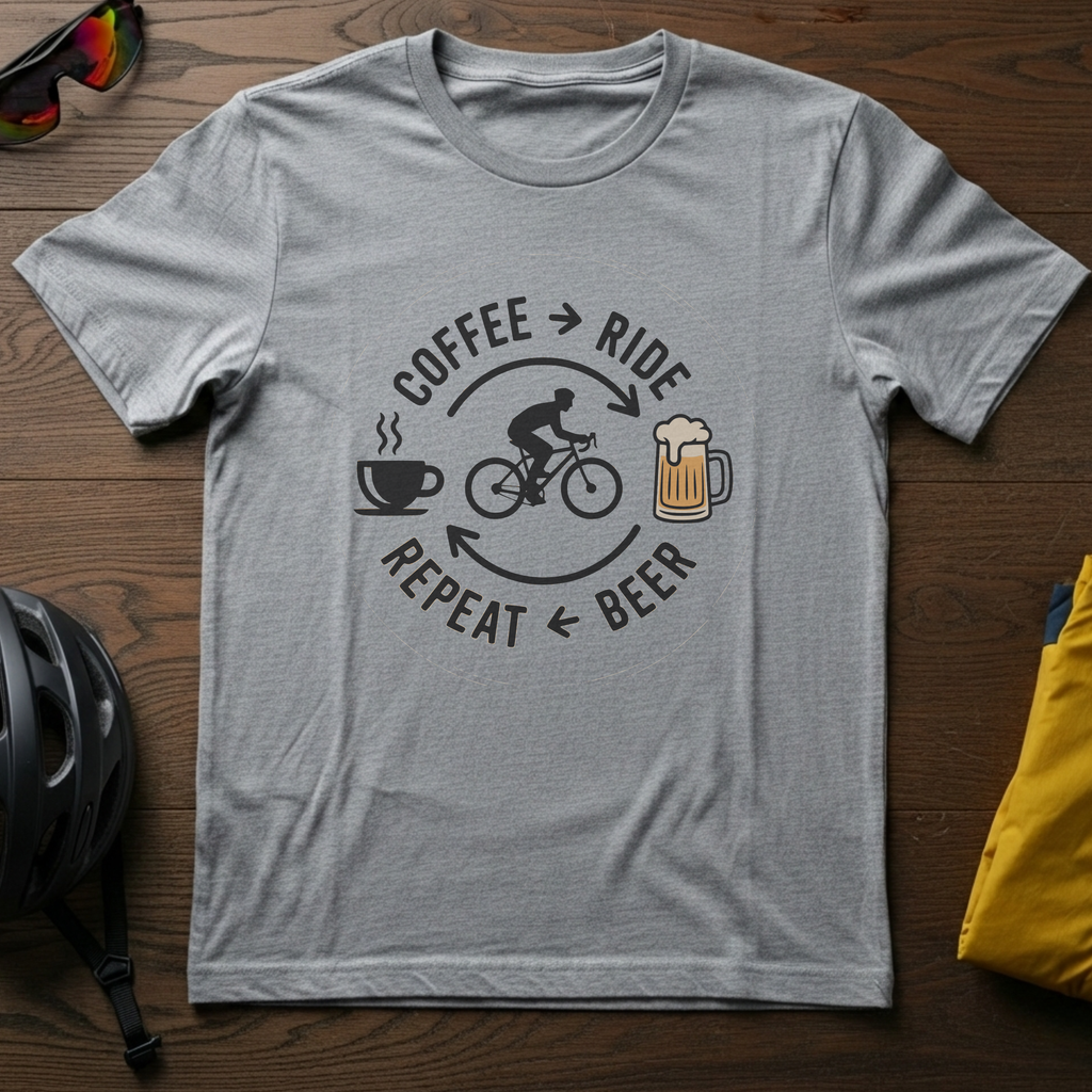 Coffee Ride Beer Repeat Tee - Chainline Collective