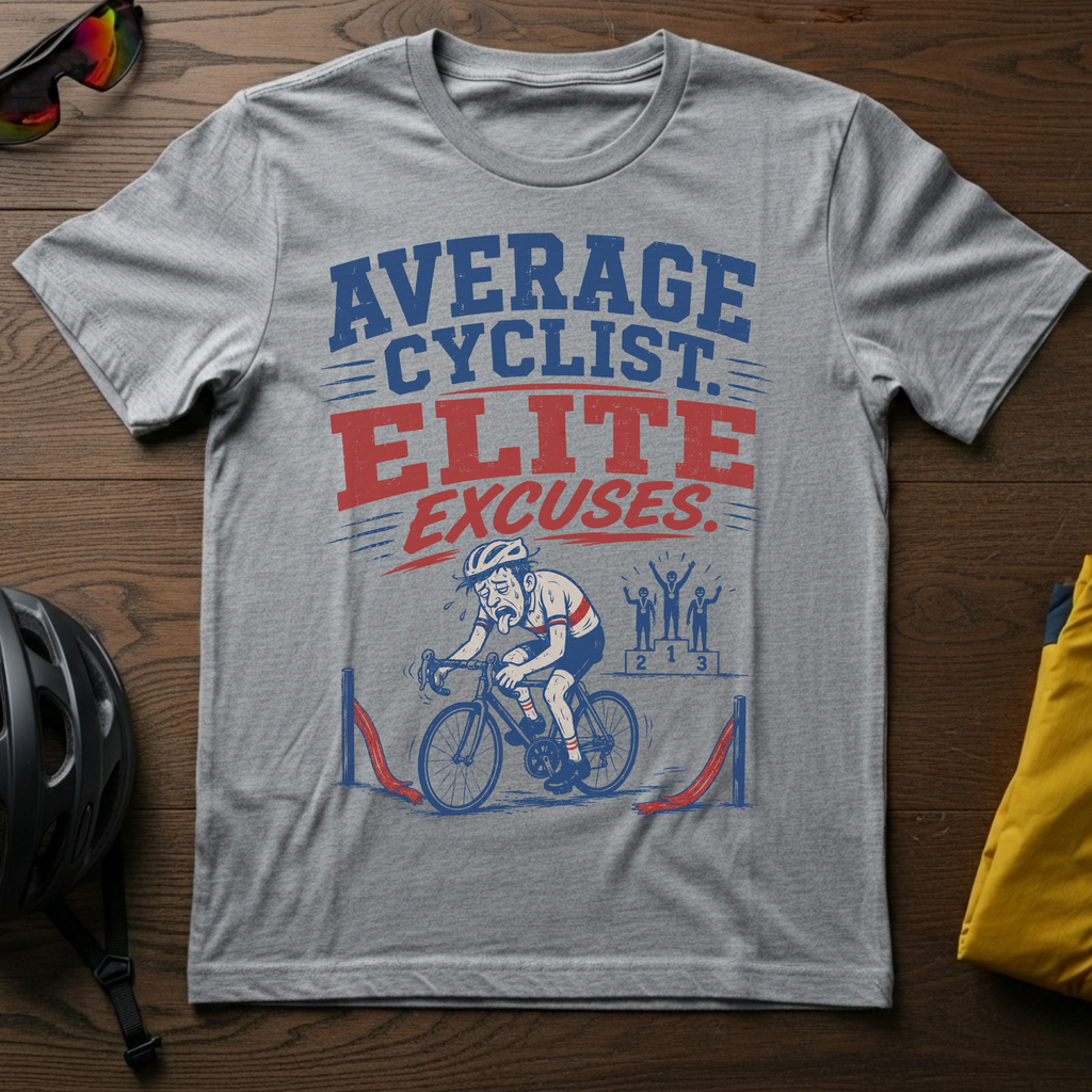 "Average Cyclist. Elite Excuses." Tee