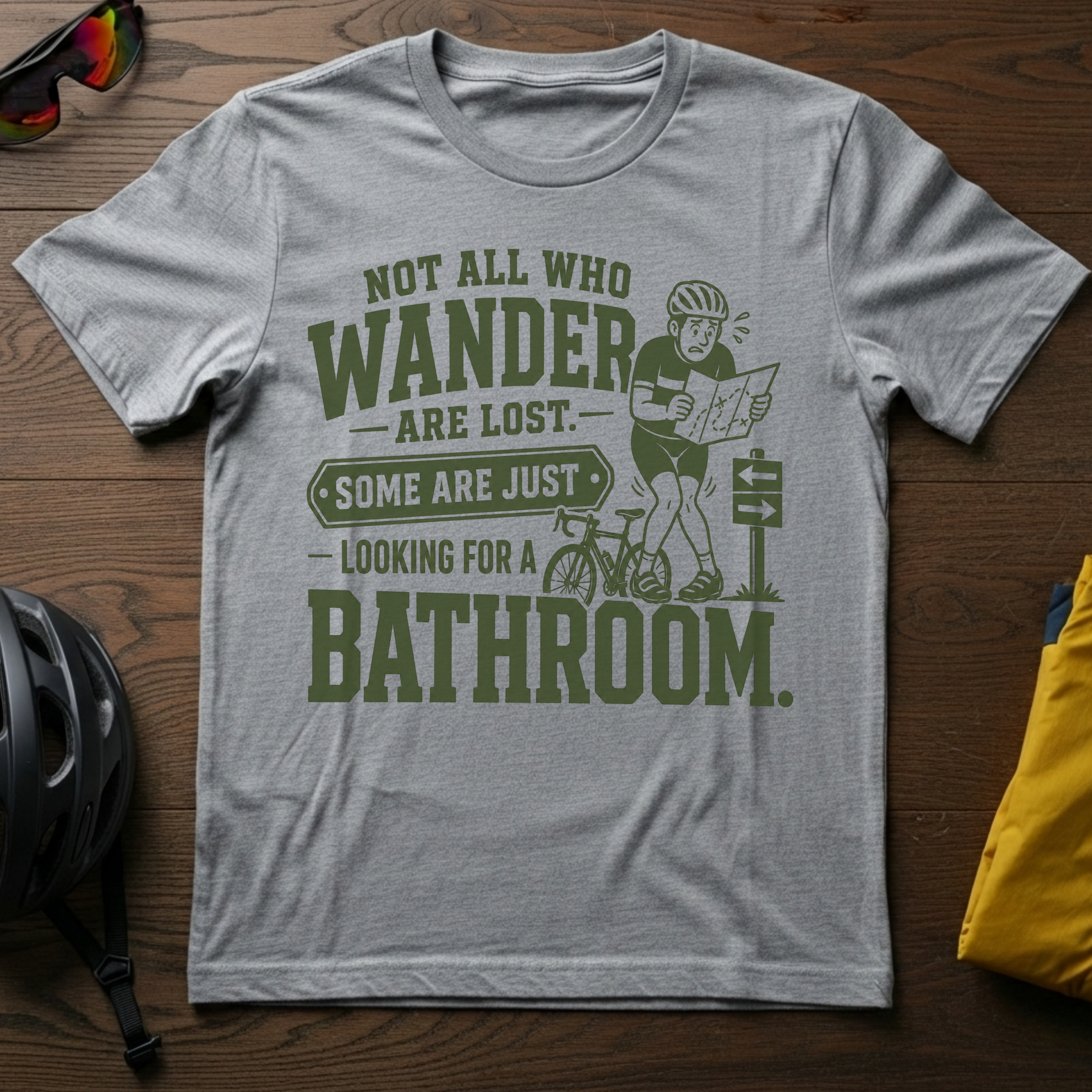 "Not All Who Wander Are Lost..." Desperate Cyclist Tee