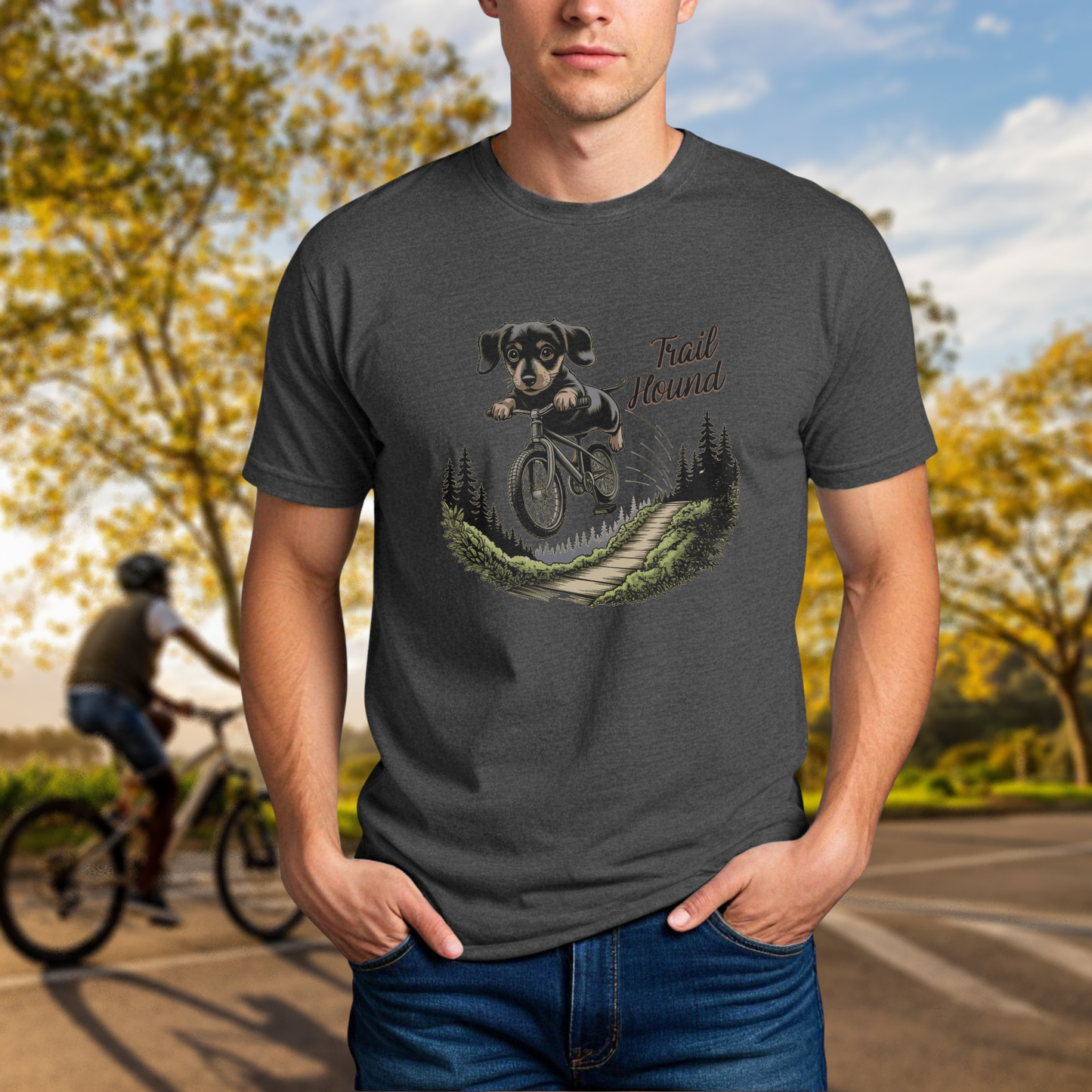 "Trail Hound" Dachshund Cyclist - Chainline Collective