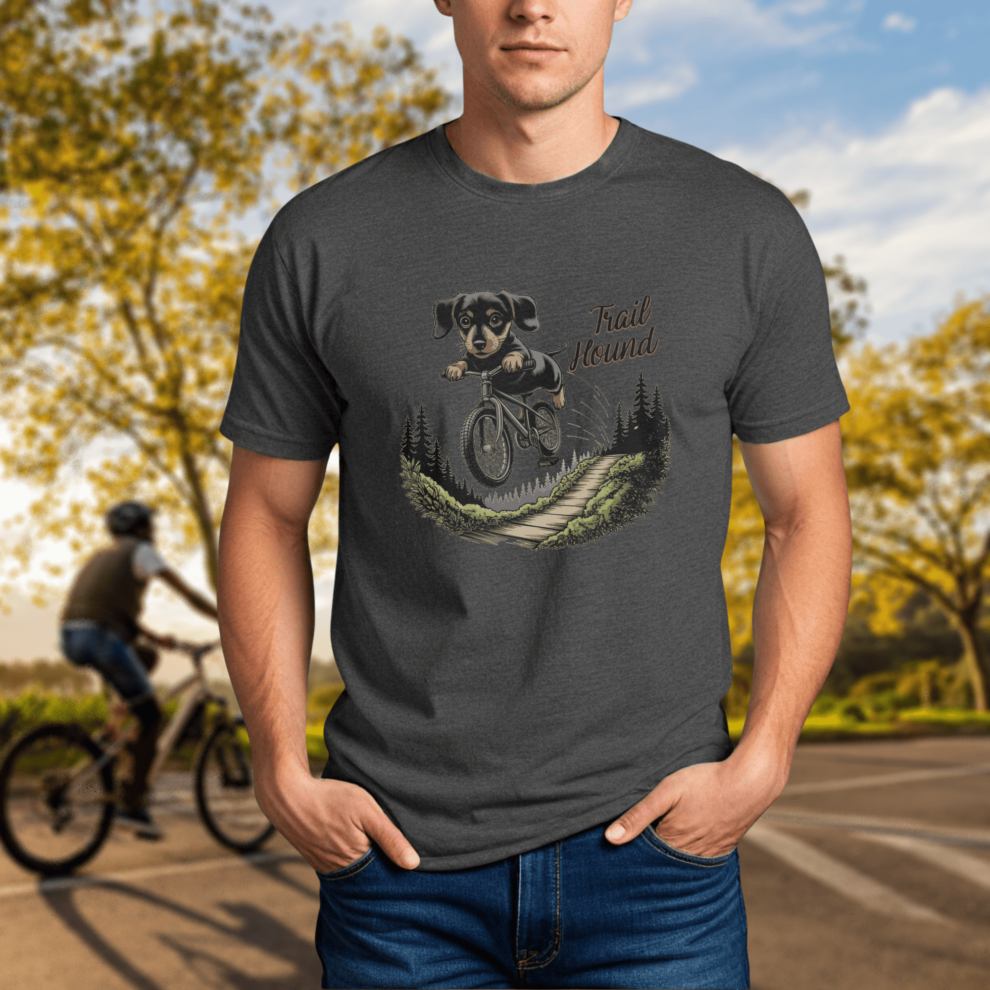 "Trail Hound" Dachshund Cyclist - Chainline Collective
