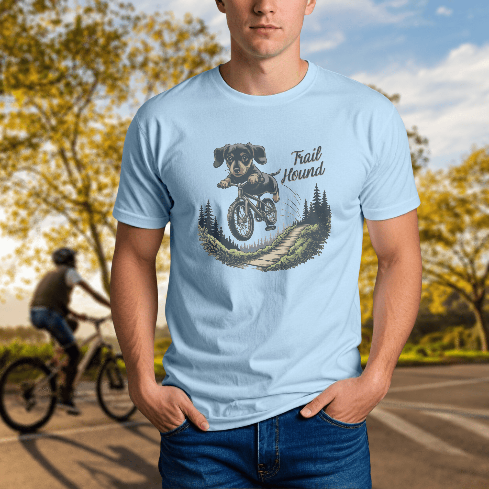 "Trail Hound" Dachshund Cyclist - Chainline Collective