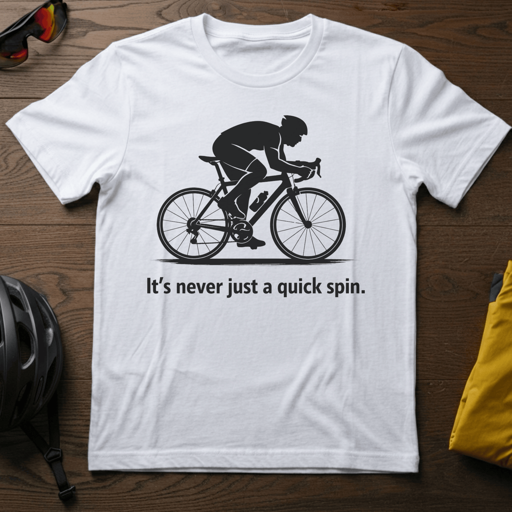 "It's Never Just a Quick Spin" Cyclist Tee - Chainline Collective