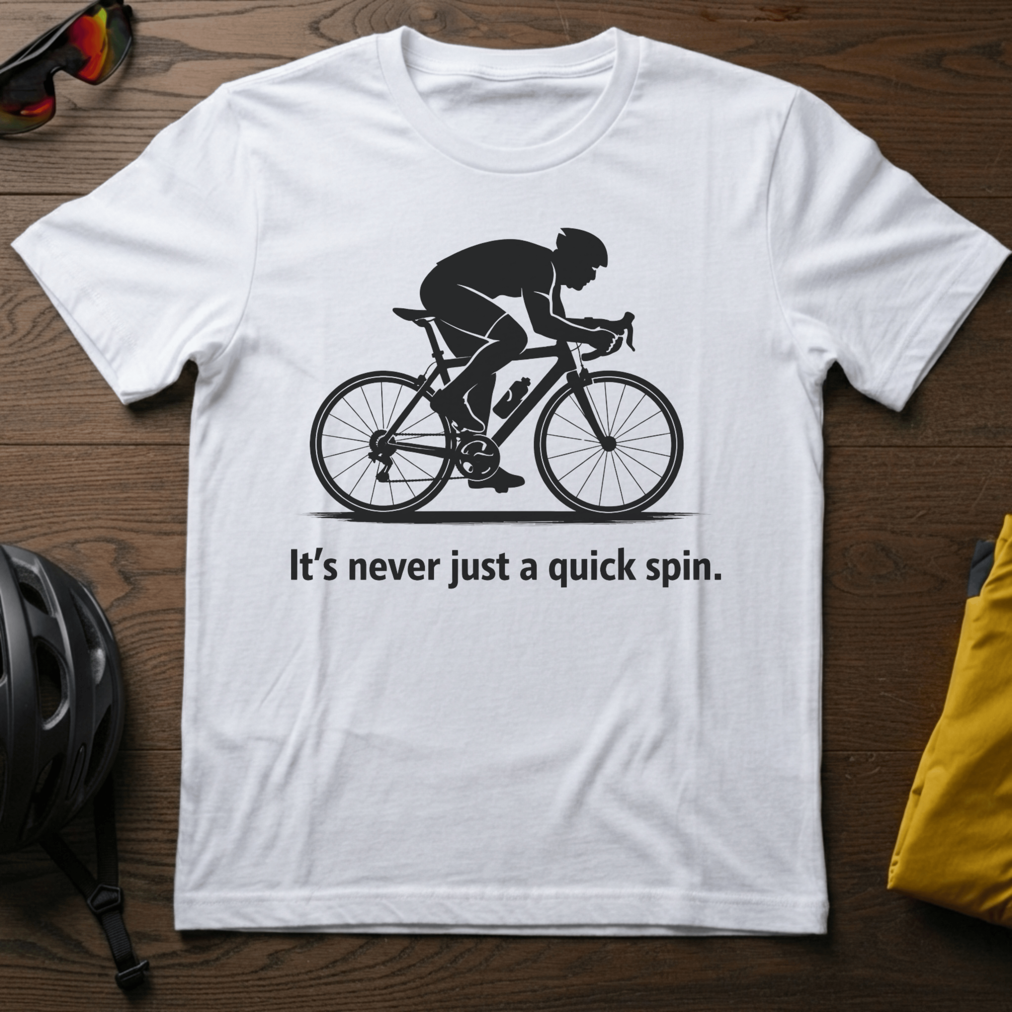 "It's Never Just a Quick Spin" Cyclist Tee - Chainline Collective
