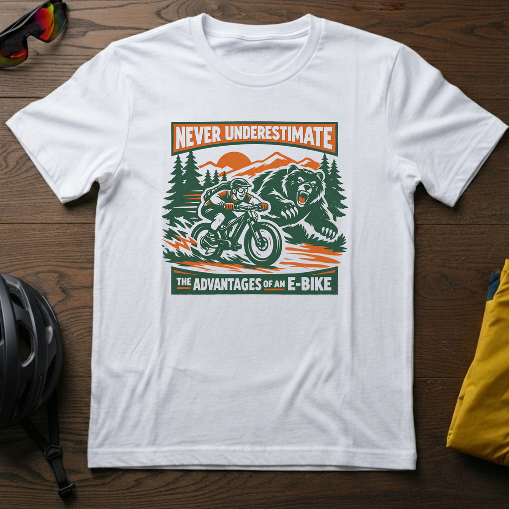 "Never Underestimate the Advantages of an E-Bike" Tee - Chainline Collective