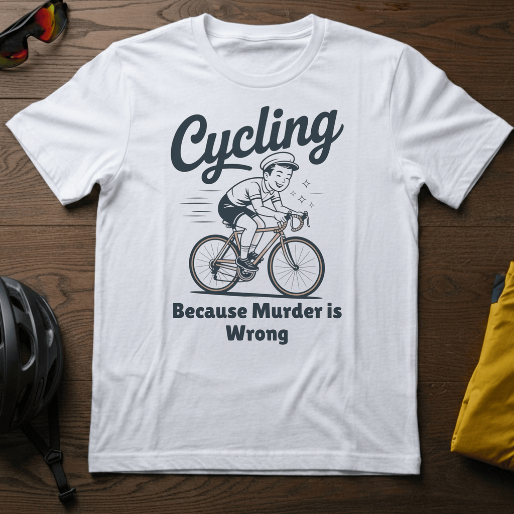 Cycling: Because Murder is Wrong Tee - Chainline Collective