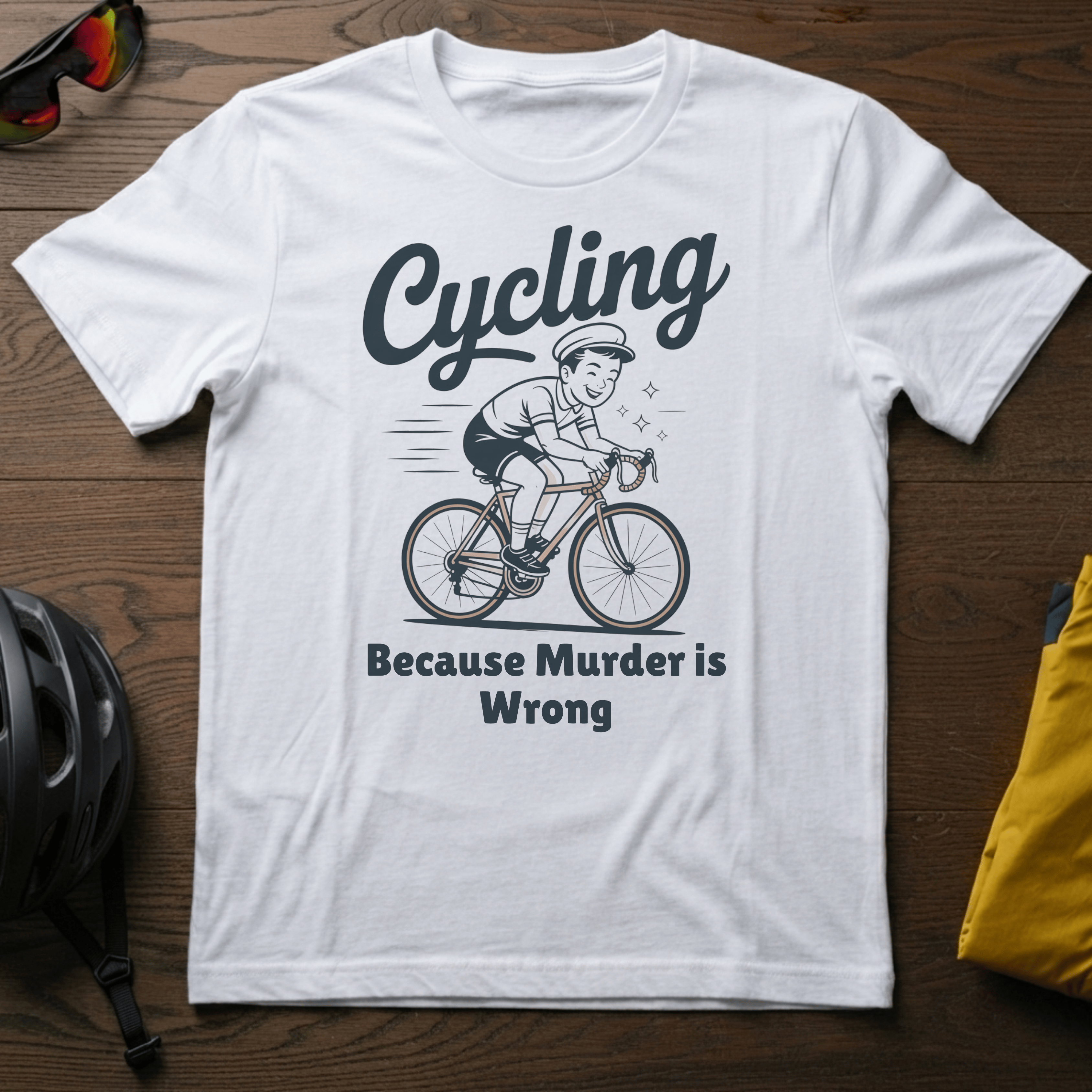 Cycling: Because Murder is Wrong Tee - Chainline Collective
