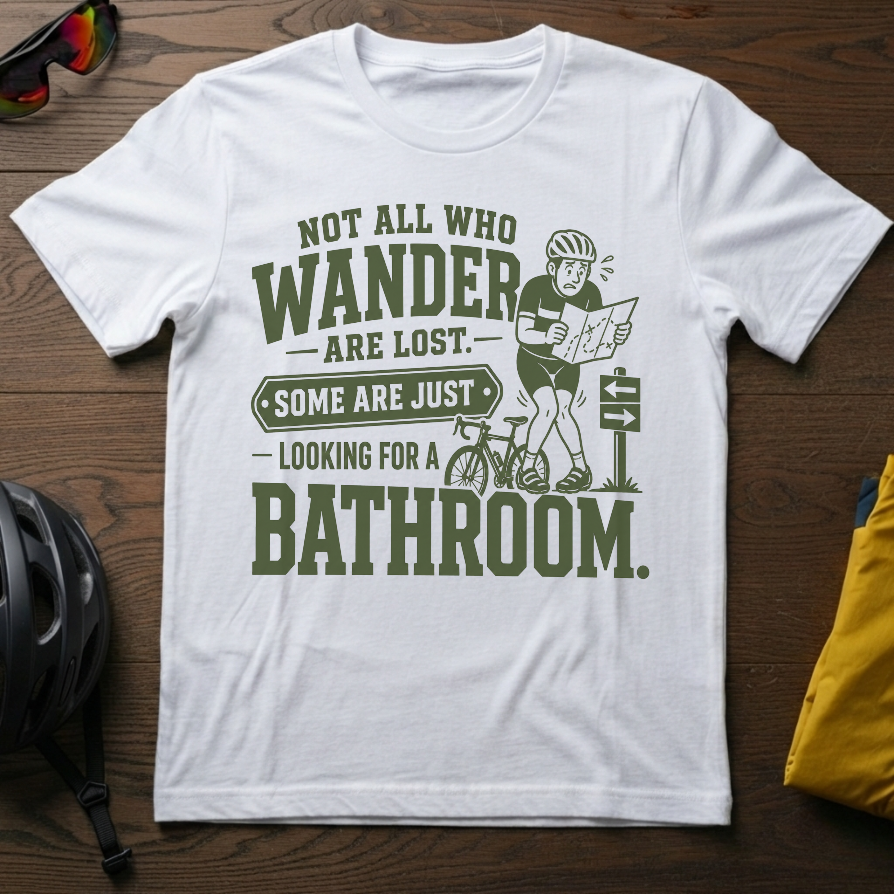 "Not All Who Wander Are Lost..." Desperate Cyclist Tee