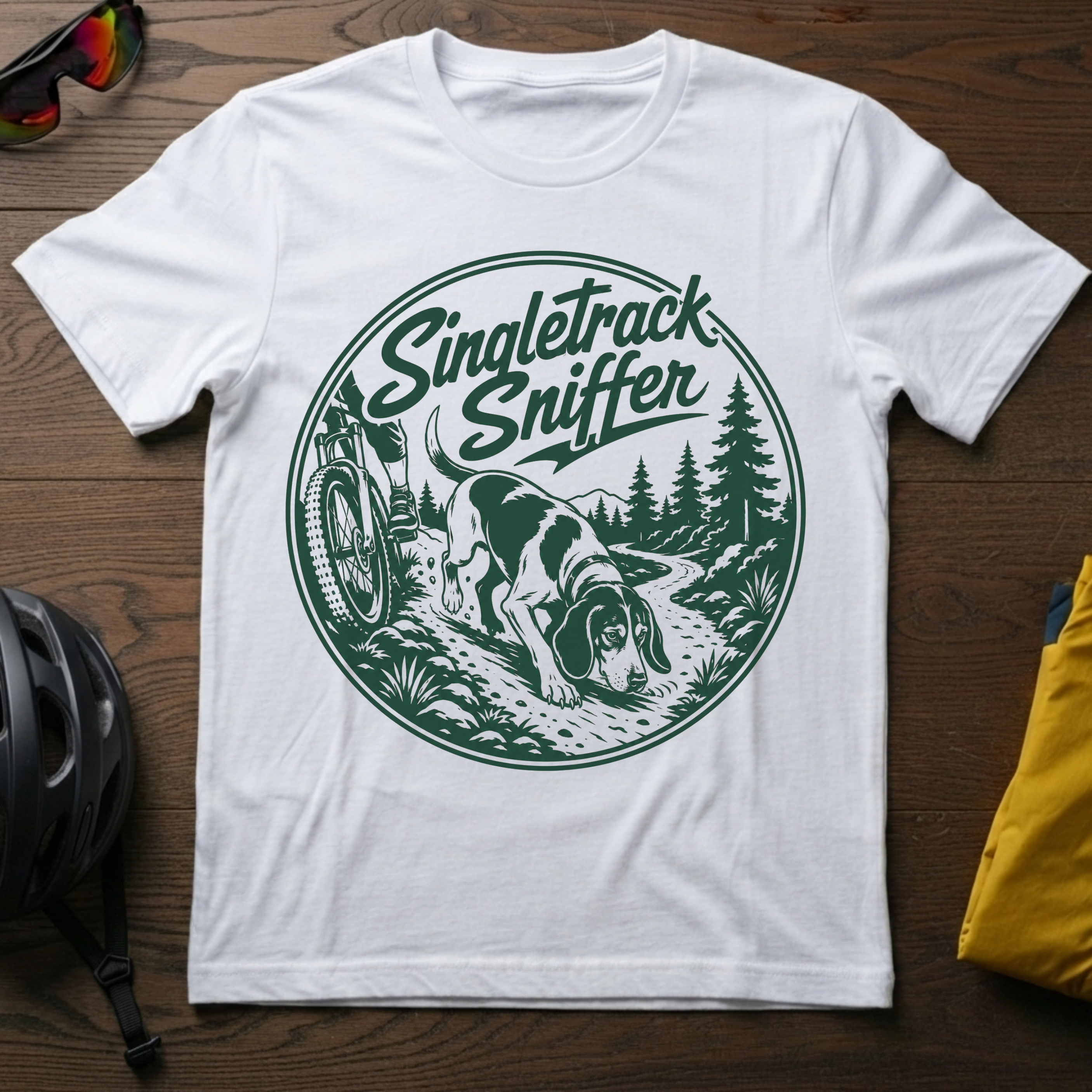 "Singetrack Sniffer" Trailhound Tee - Chainline Collective